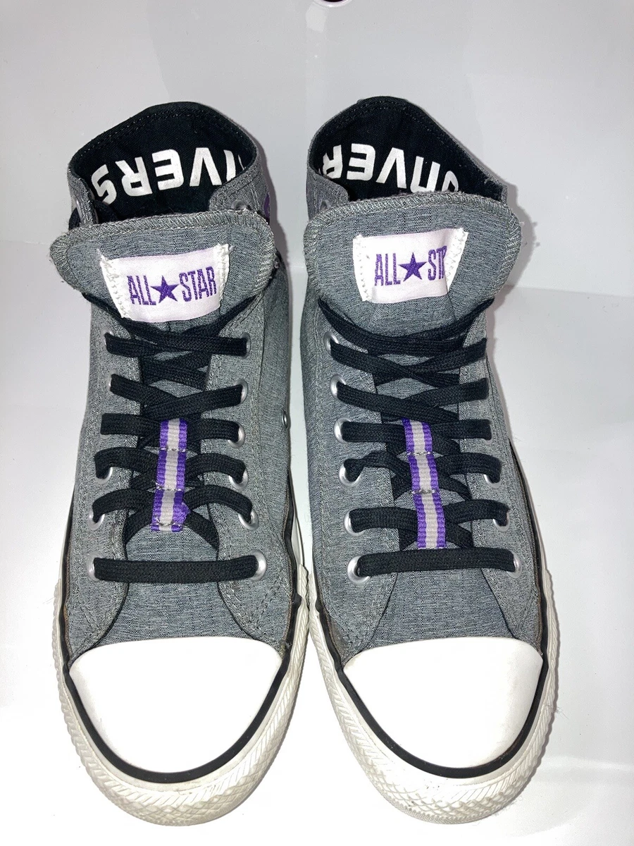 Gray and purple hot sale converse