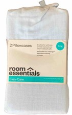 Room Essentials Easy Care Solid Pillowcase 2pc Set, White King size