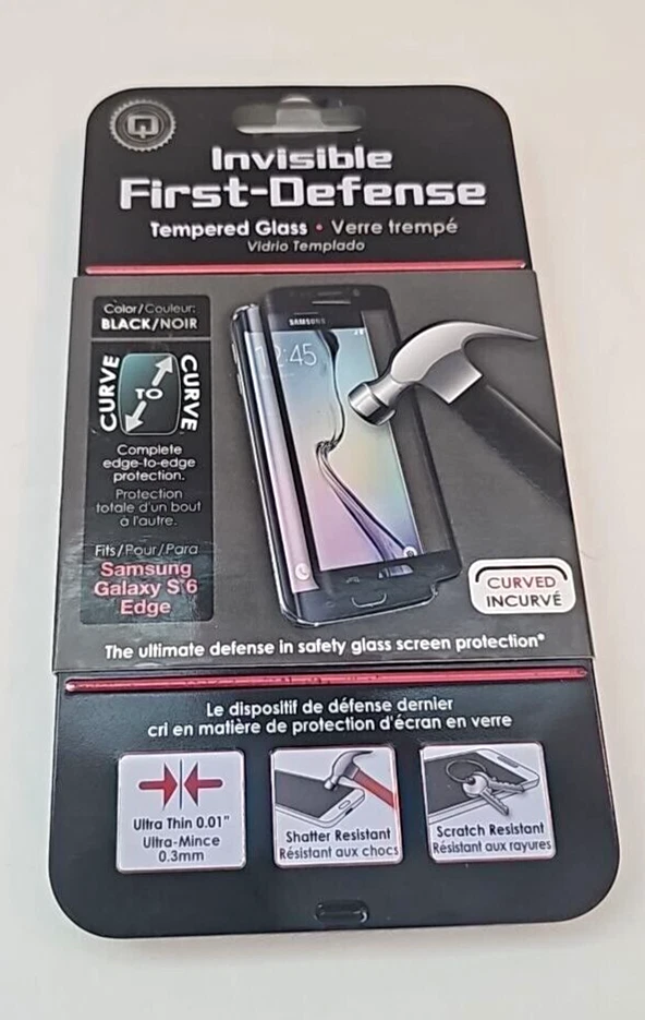 Qmadix Invisible Defense Tempered Glass Samsung Galaxy S6 Edge SM-G925F Black - Image 4 of 4
