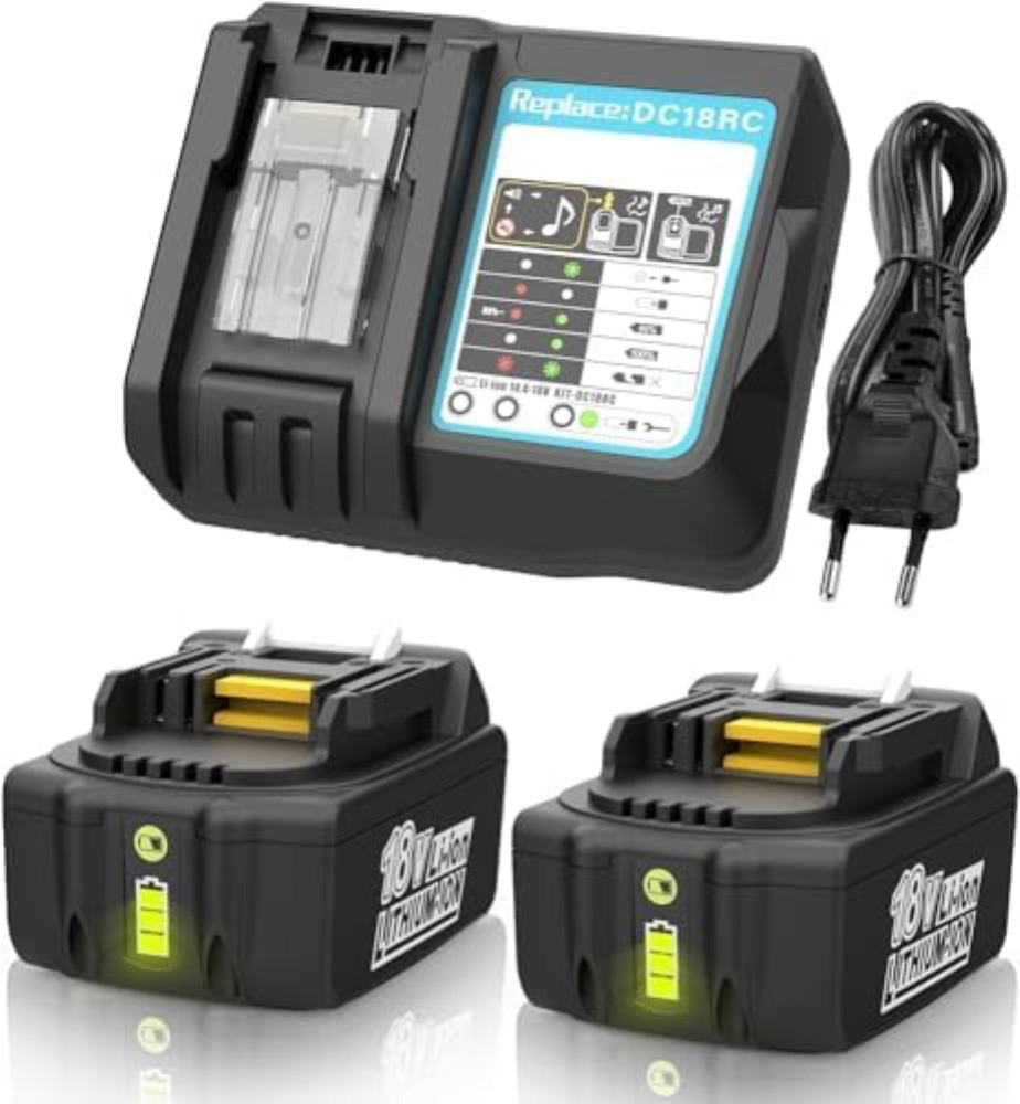 2 Batteria 18V 5,5Ah con DC18RC Caricabatteria per Makita BL1850 BL1850B BL1860