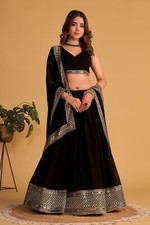 New Black Georgette Lehenga choli With Dupatta For Wedding