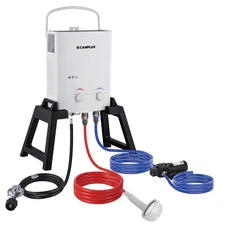 CAMPLUX Portable Gas Water Heater w/ Stand & Carry Bag Instant Hot Camp Shower