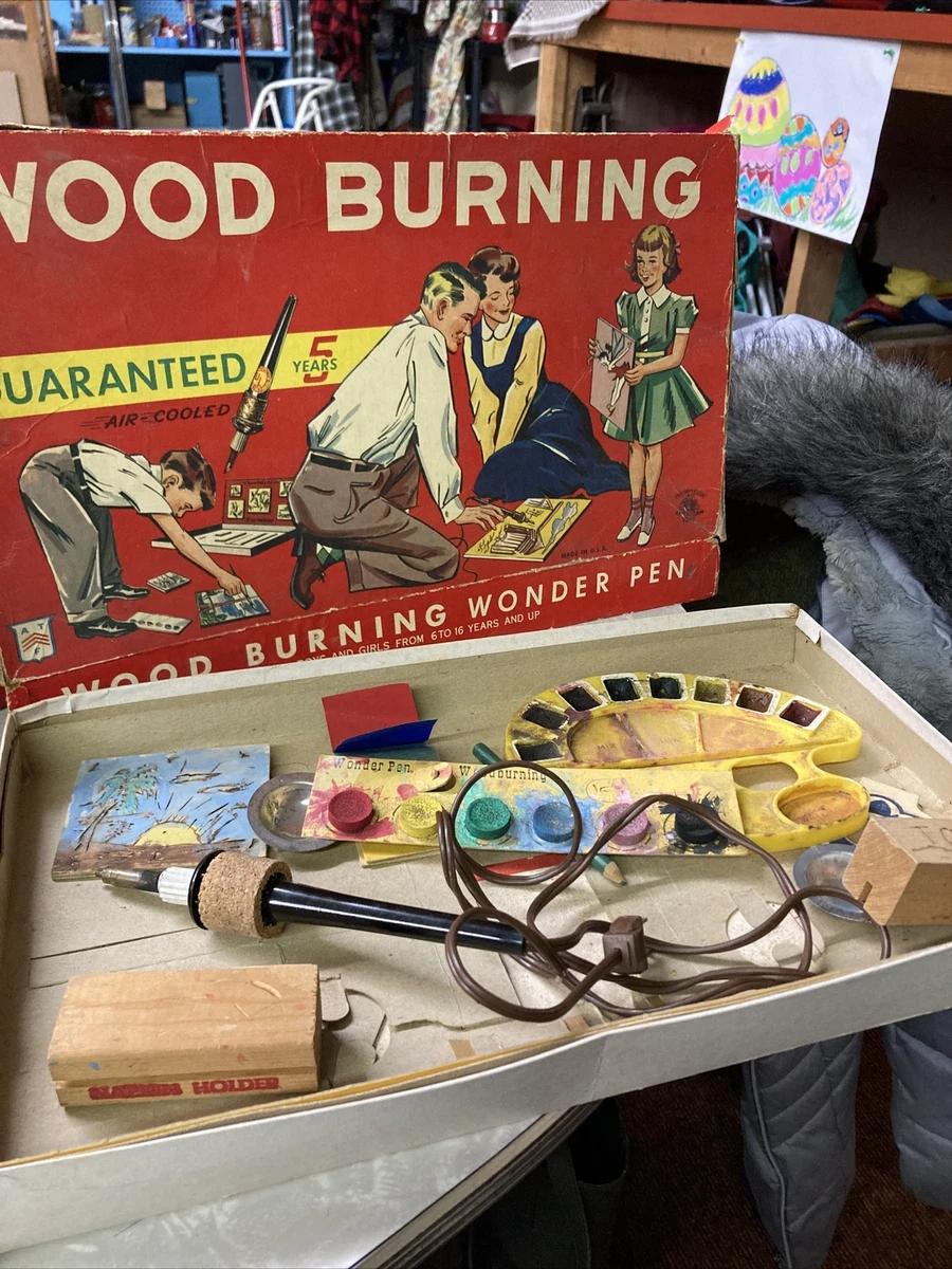 Vintage American Toys and Furniture WOOD BURNING KIT Original 1950-60's BOX