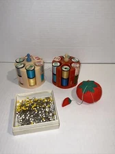 2 vintage victory of Chicago plastic thread spool holders, Pins, thread,