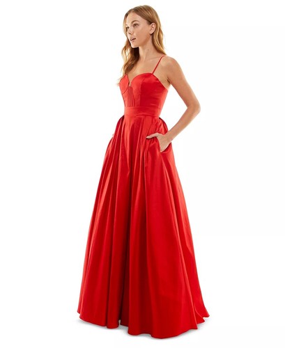 Abito da ballo Darlin con corsetto ossato nuovo con etichette - rosso - taglia 17/18 - Foto 2 di 8