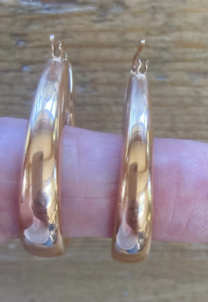 Bronzo Italia Bronze Rose Tone Hoop Earrings - Image 3 of 4