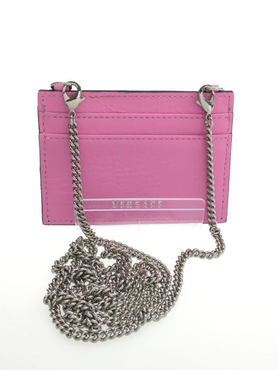 VERSACE Card Case Enamel Pink Shoulder Chain Women's thumbnail 2