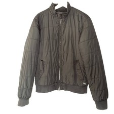 RVCA Black Quilted Puffer Jacket Youth XL Fleece Lined Full Zip Bomber Coat