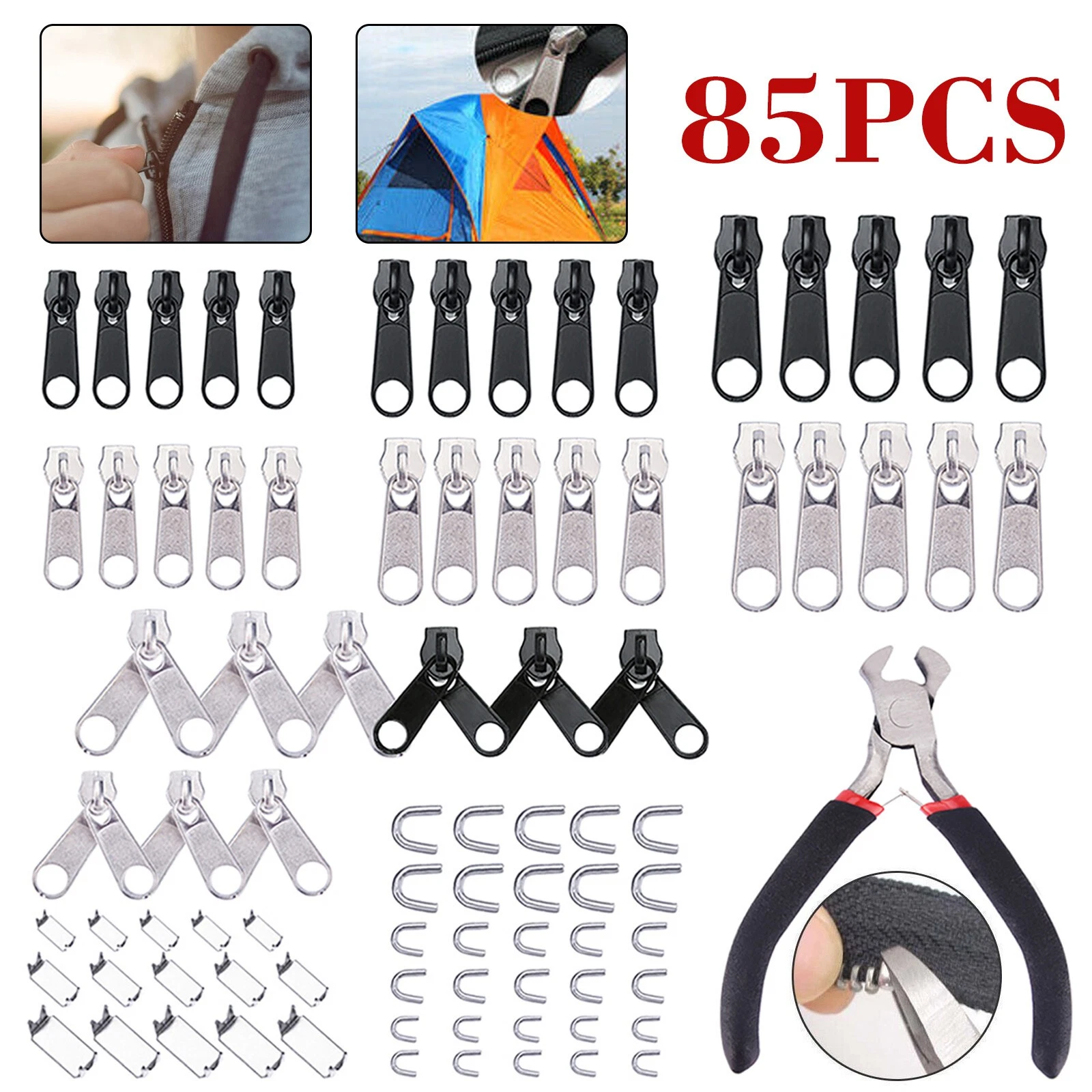 85PCS Universal Zipper Repair Kit Clothing Tent Bag Broken ZipperFix Replacement - product detail image 12