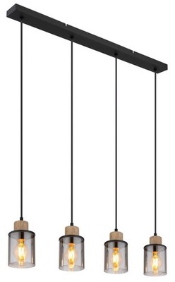 GLOBO H REID Hängeleuchte Metall schwarz matt, 4x E27, 120 cm, höhenverstellbar,
