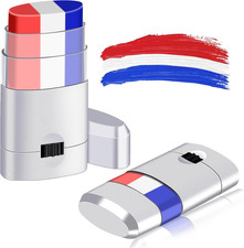 Red White Blue Stick Face Paint 2 Pcs Patriotic America USA Face Body Paint 4Th