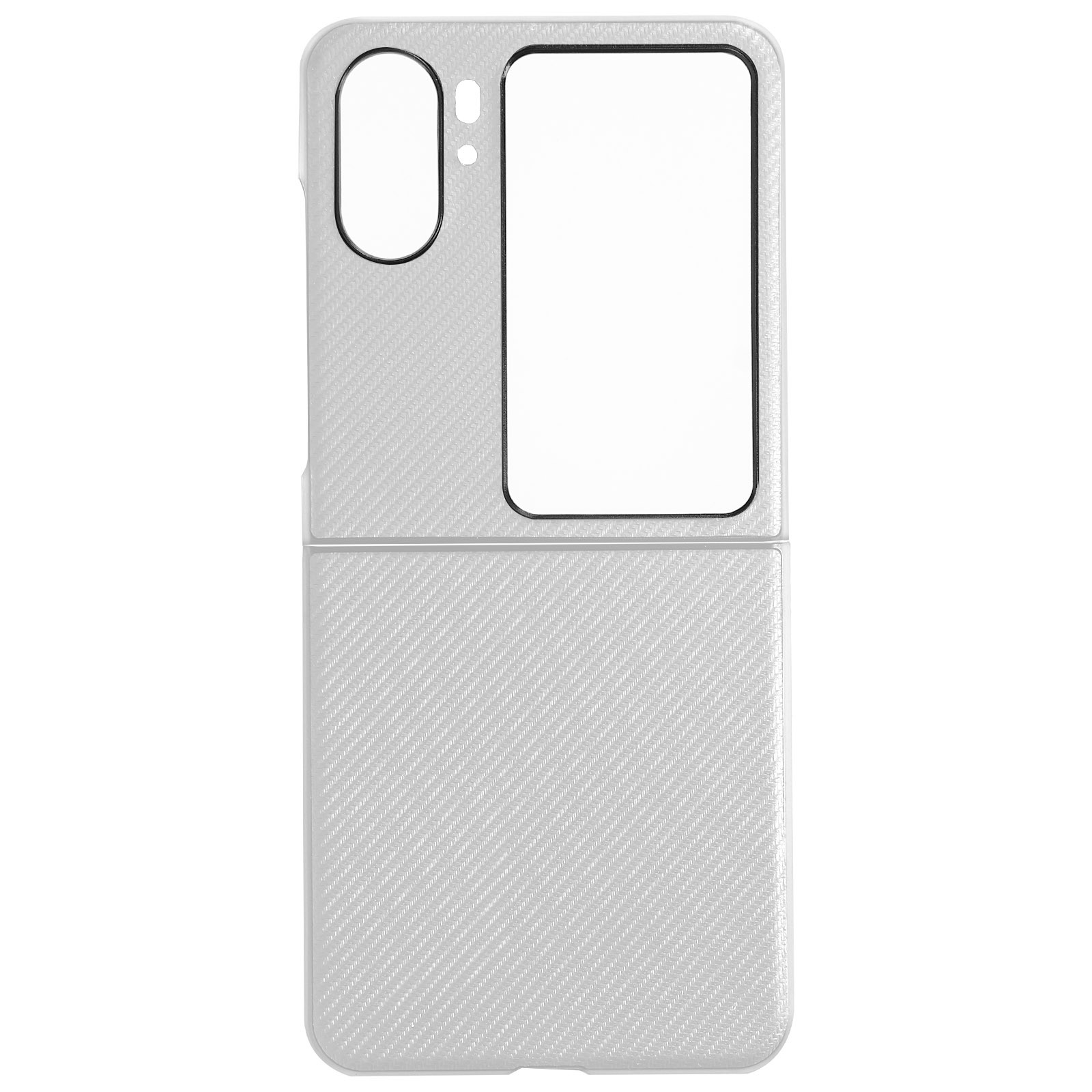 Coque à rabat Oppo Find N2 effet carbone blanc, protection intégrale rigide design 2 pièces