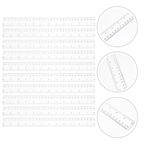 Transparent Scale Ruler Mm 12 Pcs Transparent Scale Ruler Measuring Straight Plastic Metric ...