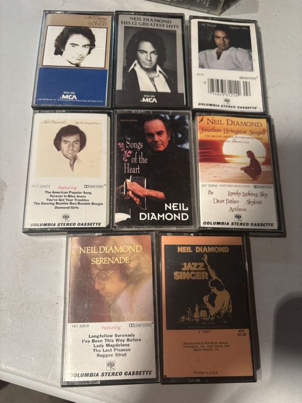 Eight (8) Neil Diamond Cassette Tapes