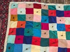 Vintage Quilt 76" X 62" Flannel & Velour Small Cotton Squares Light Weight Cozy  — photo 5