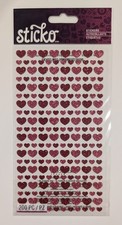 Sticko Red  Pink Mini Glitter Hearts Love Valentine's Day Scrapbooking Stickers
