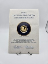 1979 British Virgin Islands $100 Gold Proof Coin 0.900 Fine Sir Francis Drake