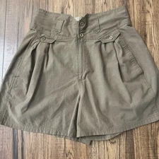 VTG 90s Gitano Pleated OLIVE Khaki Mom Shorts Womens Junior 13/14 Fits 8/10