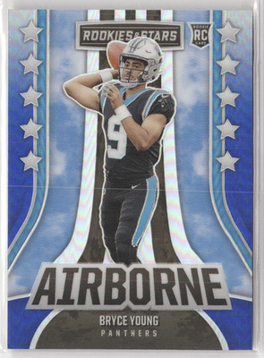 BRYCE YOUNG 2023 Panini Rookies & Stars AIRBORNE BLUE PRIZM RC 31/50 Panthers #5