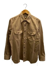 Buzz Rickson's Herringbone Work Shirt, Size 15.5, Beige, Collar Stain