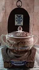 Johnson Bros Historic America Sugar Bowl w/Lid - The Clermont on Hudson River