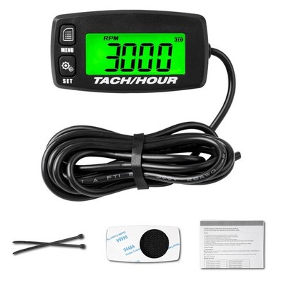 Self Powered Digital Tachometer Hour Meter,Inductive Maintenance Waterproof