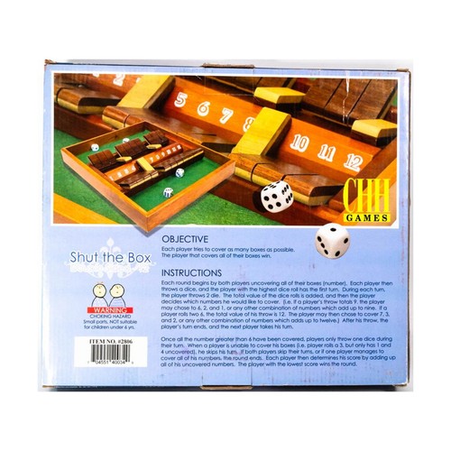 Creative Crafthouse Boardgame Shut the Box Double Sided #1-#12 Box VG/NM - Picture 2 of 2