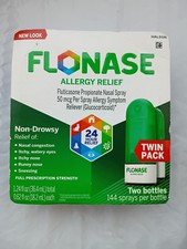 Flonase Allergy Relief Nasal Spray, 24-Hour Relief Twin Pack Expires 11/2026