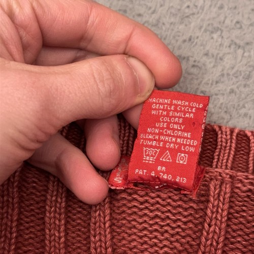 Levi's Zopfmuster Pullover Damen XL rot schwer Rundhals Grob Kastig - Bild 3 von 8