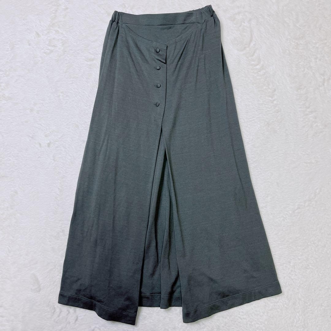 Issey Miyake Skirt Gray Silk Wool Soft Unique A-Line Autumn Winter S