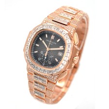 Patek Philippe Nautilus 5980/1400R-011 18K Rose Gold Diamonds Automatic Watch 10