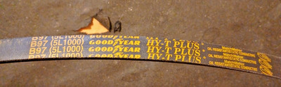 B97 Goodyear Classic Wrapped V-Belt, 100'' Effective Length, 5L1000
