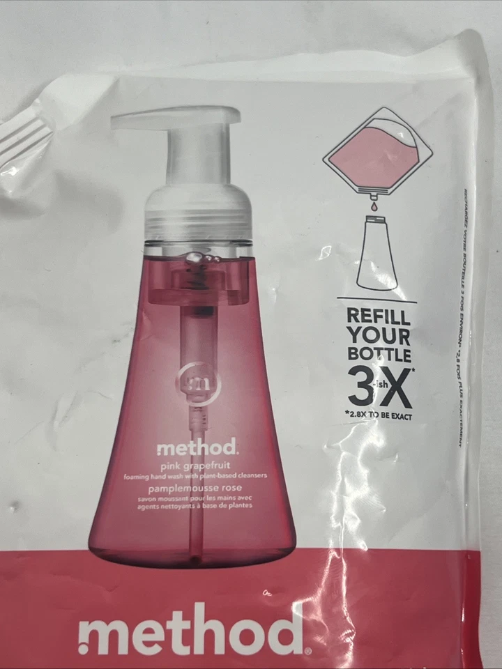 Recarga de jabón de manos espumoso Method, pomelo rosa, 28 oz. Nuevo sin abrir A 13 Foto 2 de 4