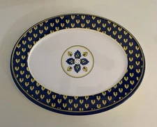 Williams Sonoma Marseille French Country Oval  Melamine 13" x 17" Blue Yellow