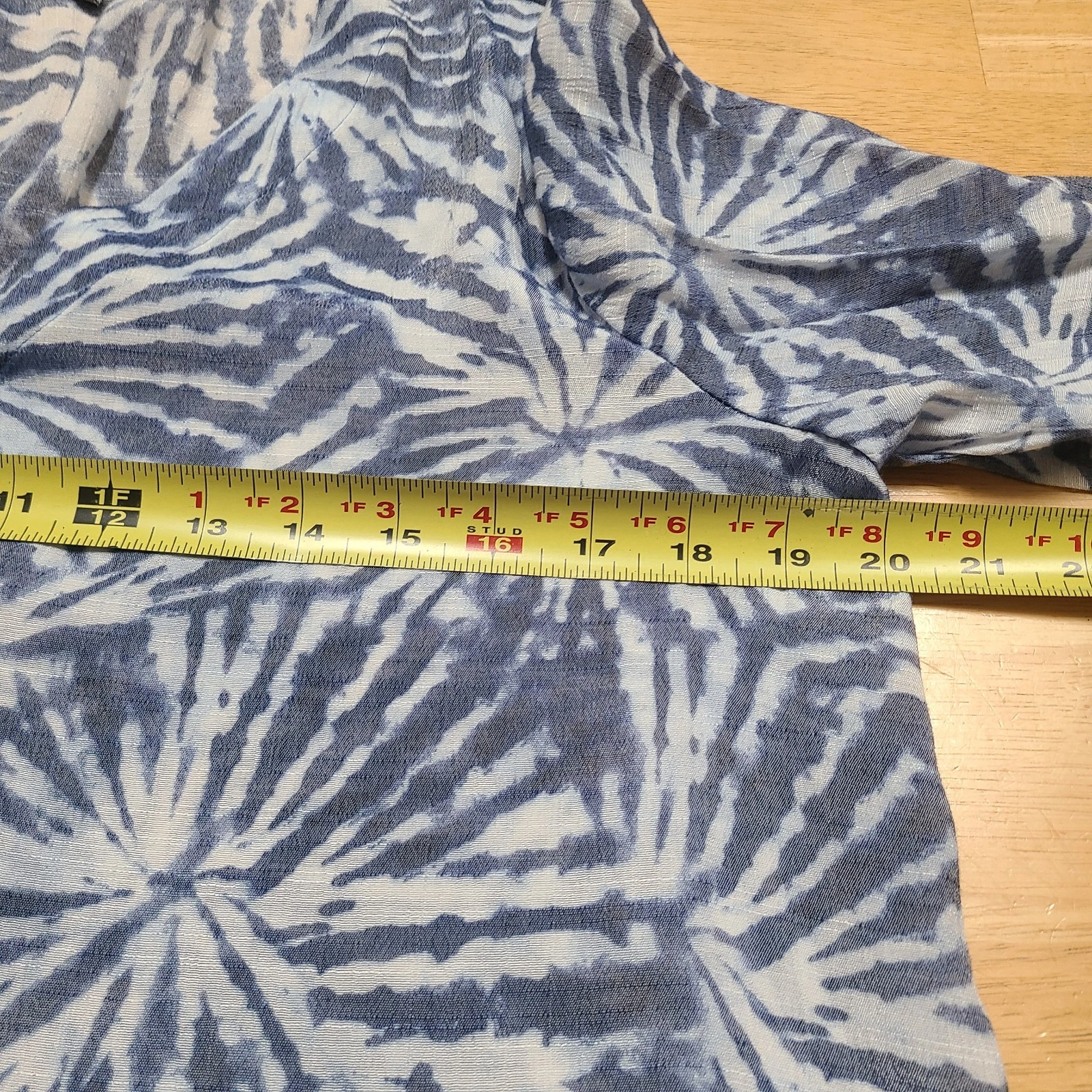 Top tunica Alyx donna L scollo a V con bottoni e volant manica corta blu trasparente