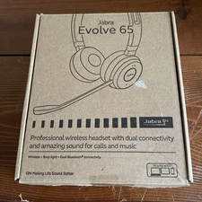 Jabra Evolve 65 Wireless Bluetooth Headset HSC018W With Charger Cord