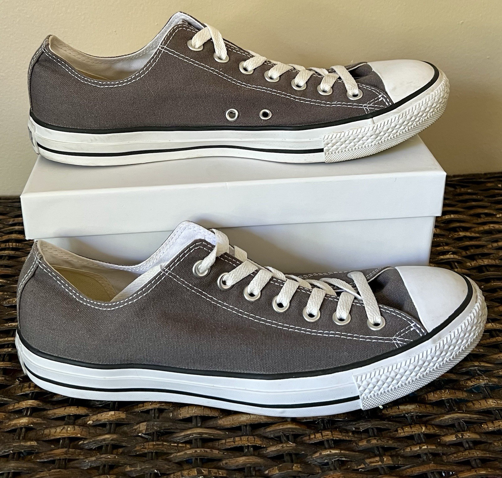 SAOLA Scarpa sneaker uomo CONVERSE All Star grigia suola bassa in gomma 11