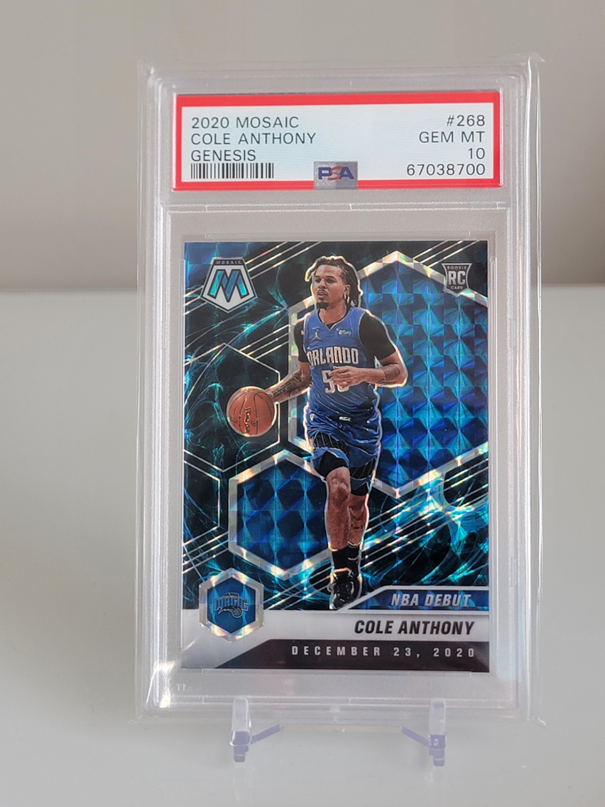 2020-21 Panini Mosaic - NBA Debut Cole Anthony #268 Genesis PSA 10 SSP POP 5 RC