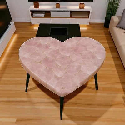 Stunning Rose Quartz Table Top - Round Shape - Natural Gemstone Decor