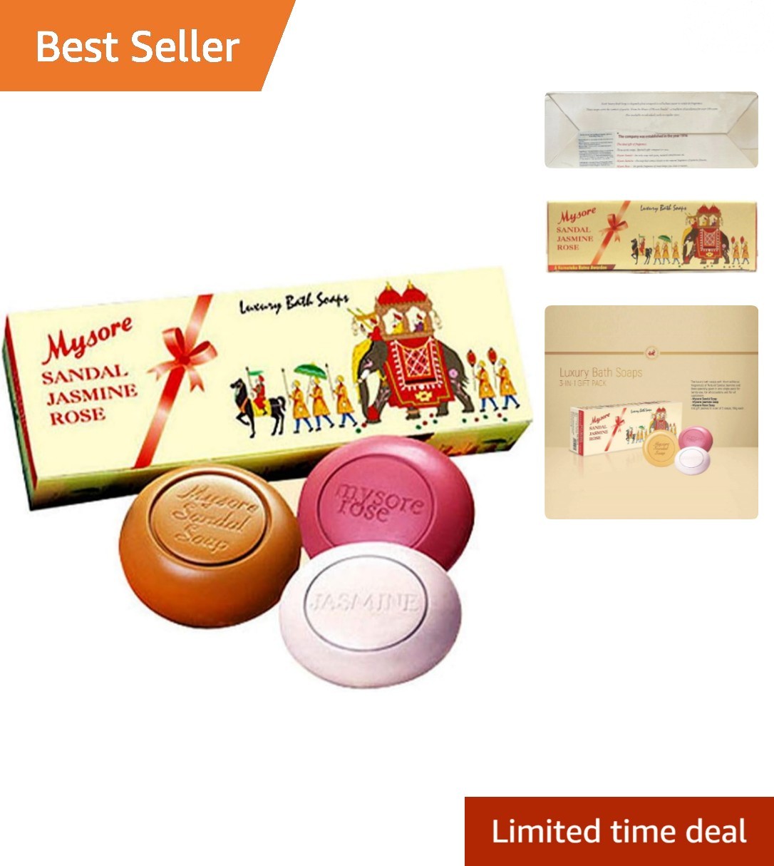 Indulge in Soothing Jasmine Bath Soaps Gift Box with Natural Ingredients