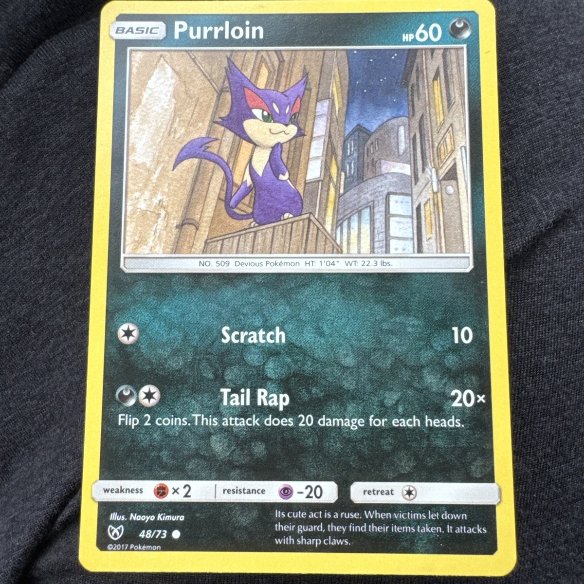 purrloin pokemon card Custom Altered PKMN TCG Trading Cards 3D - - 48/73 Shining Legends Set [2] Cat Kick (30) Weakness / Resistance / Retreat Cost Purrloin - Pokmon TCG Pocket