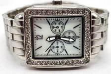 Orologio donna rettangolare al quarzo con cinturino in acciaio inox e batteria nuova