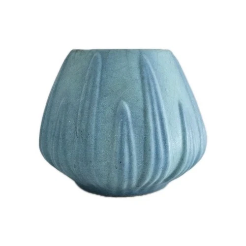Van Briggle Yucca Leave Turquoise Vase Planter 4.5" Colorado Springs Art Pottery