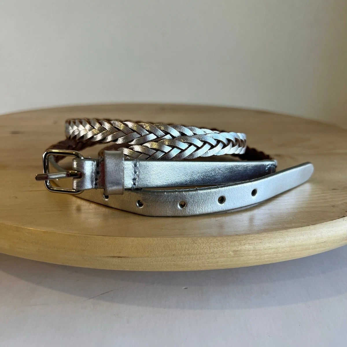 J. Crew Silver Leather Belt J.CREW Silver Belts for Women for sale | eBay main image 4