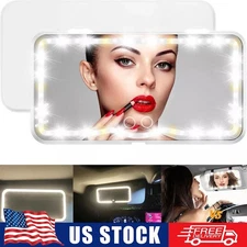 50 LED Car Sun Visor Vanity Mirror Rechargeable Makeup Mirror with 3 Light Modes