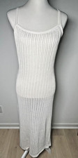 Women's White Maxi Beachwear Cover-up Dress Size M