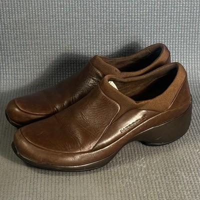 Merrell Women s Spire Stretch Shoes Brown Leather Loafer Clog Size 6