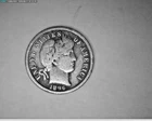 1896 SILVER BARBER DIME, SCRATCHES ON OBVERSE