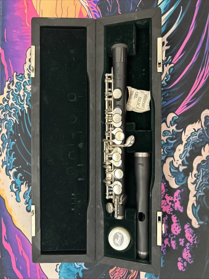 Flauta Perla Transversal Plateada con Paño de Limpieza y Estuche. Foto 2 de 4