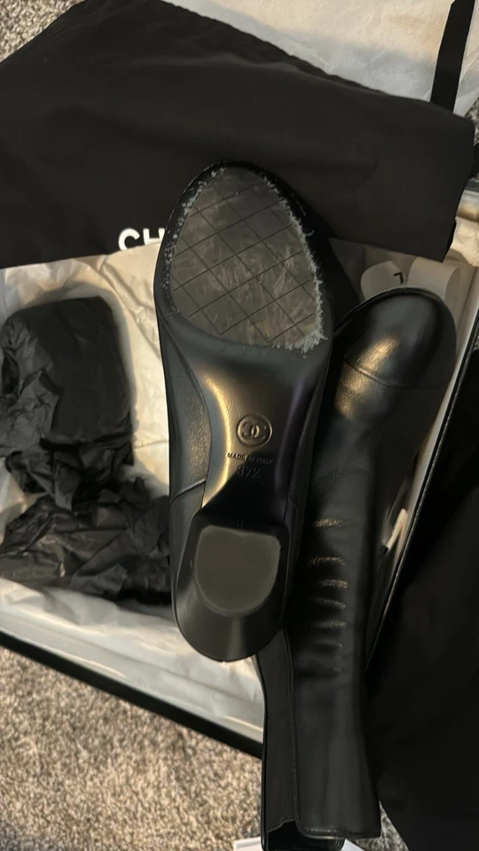 Botas de cuero para mujer CHANEL talla 37,5 Foto 2 de 3